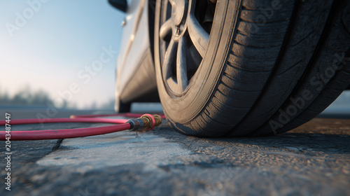 A tire blowout, triggered by damage, wear, or improper pressure, causes sudden air loss, making vehicles hard to control and risking serious accidents.
