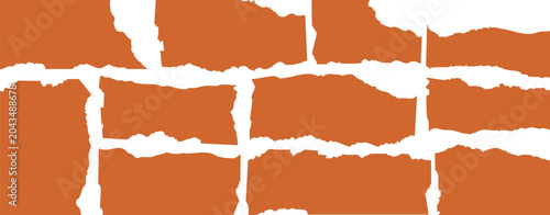 Canvas-taulu paper torn orange shapes abstract collage with jagged edges pattern
