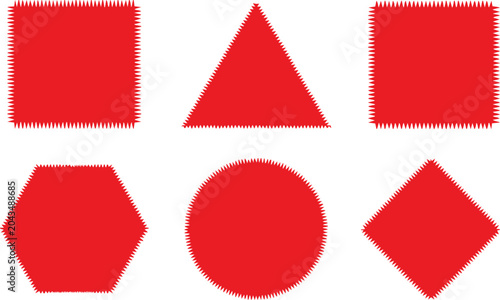 Schilderij op canvas spike vector icons serrated shapes circle hexagon diamond square