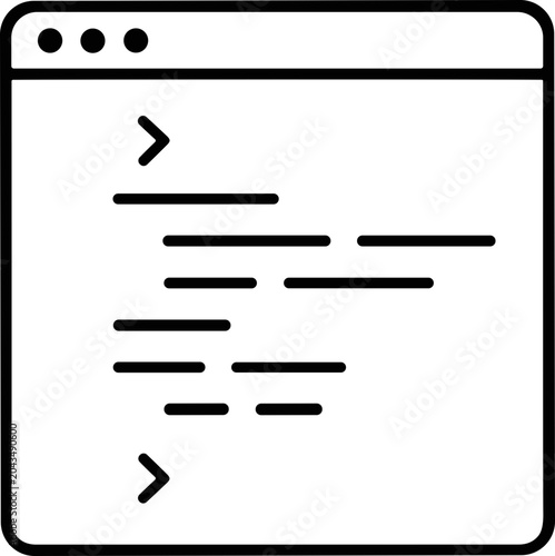 Foto Coding Interface Icon: Abstract lines of code on a digital screen, representing programming and development