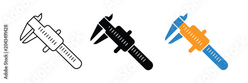 Foto Vernier caliper icons representing precision measurement tools for engineering,