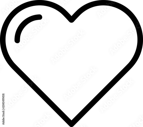 Принти на полотні Minimalist heart outline icon, simple love symbol on white background