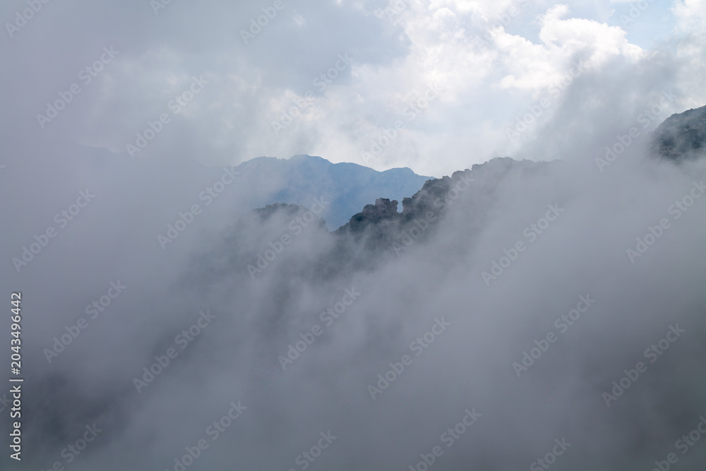 Naklejka premium Mountain Trekking Through Historic Alpine Tunnels