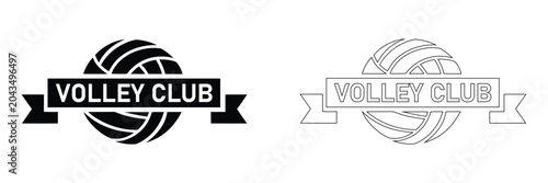 Foto Volley club logo icon set on white background for sports teams and events