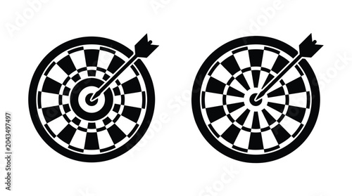 dartboard and arrow silhouette target aim accuracy