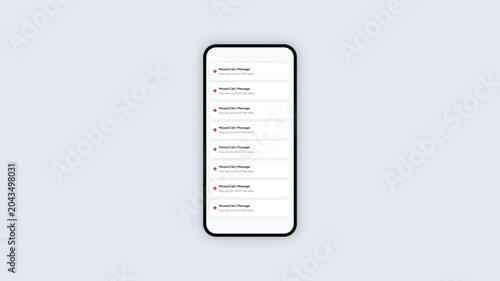 Smartphone screen displaying multiple missed call notifications transitioning into focus mode interface