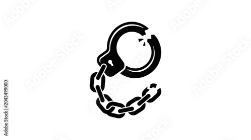Photos Broken metal handcuffs icon representing freedom and liberation.