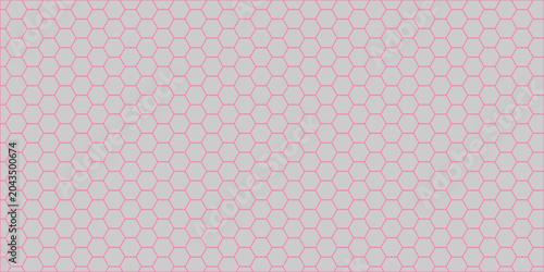 Quadro su tela Abstract pink hexagon honeycomb mesh vector background with geometric tessellati