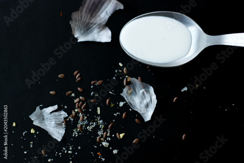 Photos spoonful of cream and spices