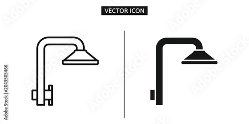 Fotografía Shower head vector icon in outline and solid style for web design