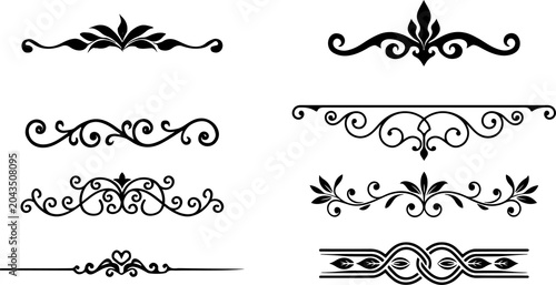Foto Elegant ornate decorative borders and dividers collection with decorative