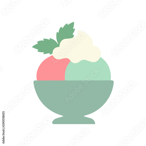 Fotografie Colorful Ice Cream in Bowl.