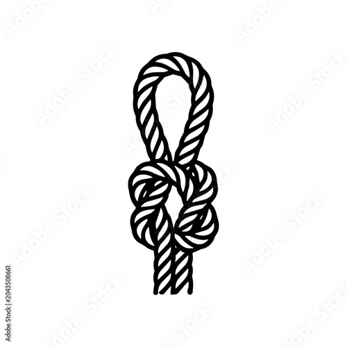 Detailed illustration of a bowline knot 1.