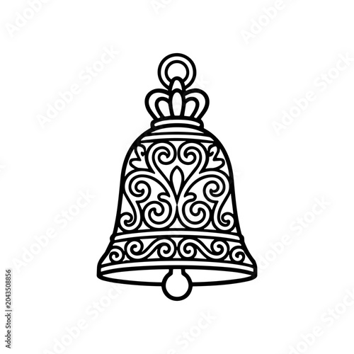 Tableau sur toile Decorative Bell with Crown Design.
