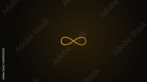A captivating illustration of a glowing gold infinity symbol, minimalist and abstract, symbolizing endlessness, timelessness, and infinite potential against a dark, mysterious background