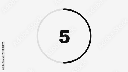 Circular progress bar with a number 5 displayed inside, indicating progress or completion, against a neutral background