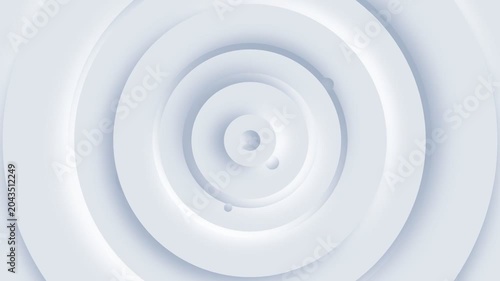 Modern abstract seamless pattern featuring pristine white concentric circles creating a sophisticated ripple effect, perfect for contemporary design backgrounds and minimalist presentations
