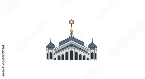 Fotografía Modern Jewish Synagogue Building with Star of David