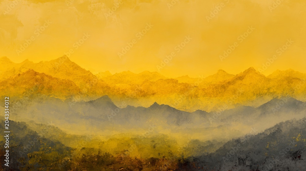 Fototapeta premium Serene Golden Landscape with Soft Texture and Blended Yellow Background