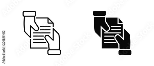 Konstfotografi Task Handoff icon set with style outline and solid for design and presentation