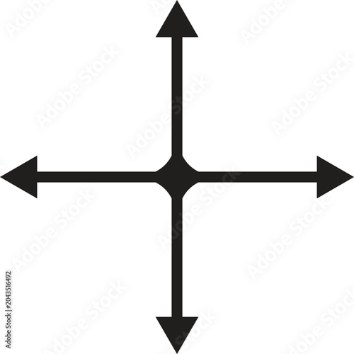 Movement icon, move icon, movement vector, directional arrows, movement symbol