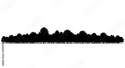 Schilderij op canvas CAD tree lines Tree silhouettes, forest landscape, nature scenery, black trees i