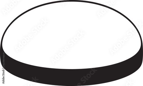 Tableau sur toile Desk Paperweight Black and White Line Art Icon Isolated Office Accessory Vector