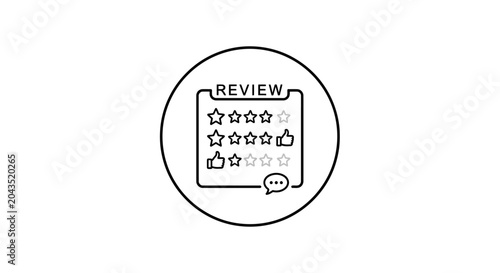 Bild auf Leinwand Black and white review rating icon.