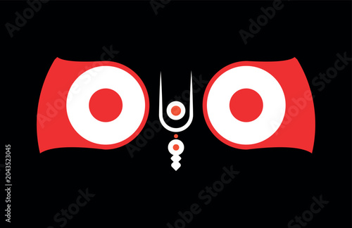 Fotografie Vibrant Jagannath Eyes Symbolizing Divine Lordship in Hinduism Culture