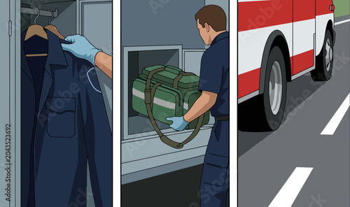 Quadro su tela Emergency medical dispatch protocol sequence