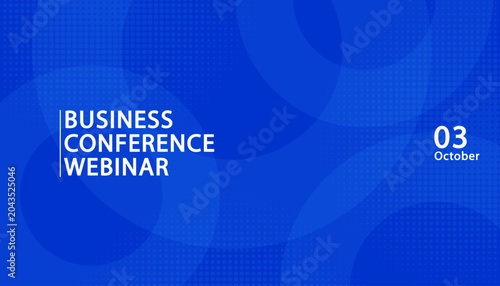 Business conference background for webinar banner template with copy space. Blue abstract geometric corporate background for online meeting, seminar event announcement, slide presentation, and digital