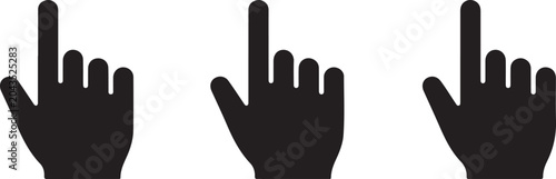Fotografie Three Hand Click Cursor Pointer Gesture Icons