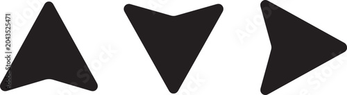 Fotografie Three Navigation Arrow Pointer Direction Icons