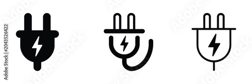 Fotografie Electric Power Plug Icon with electricity energy charging symbol, electrical con