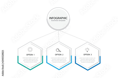 vector illustration of a modern design Business Infographic Template Design. minimal concept Timeline with 3 steps, 