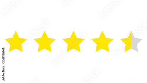 Fotografía Golden star rating icon with four full stars and one half star