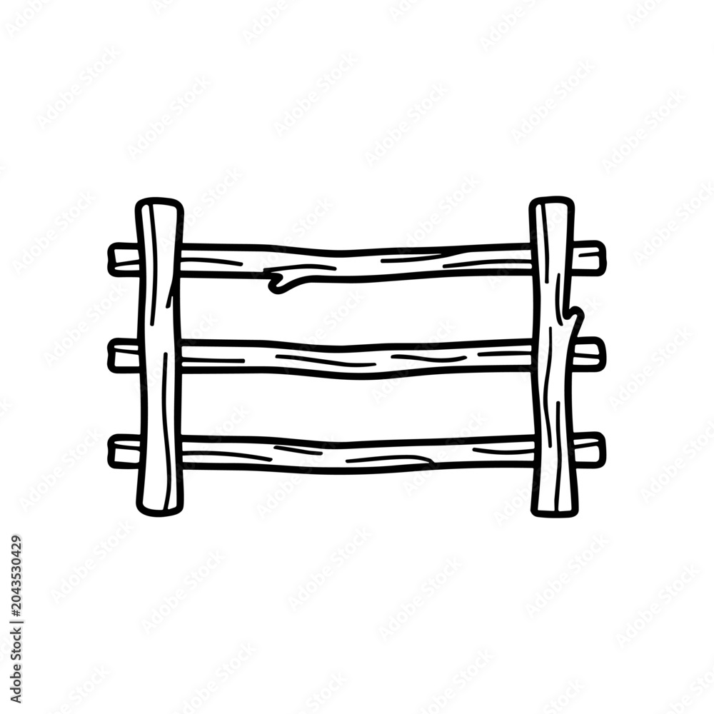Fototapeta premium Wooden Fence with Horizontal Rails.