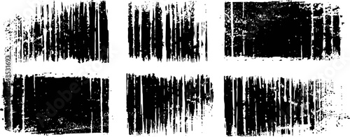grunge rectangular distressed textures set with rough worn edges and scratched overlay patterns