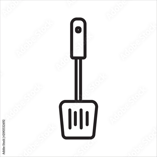 Konstfotografi Kitchen slotted spatula line icon