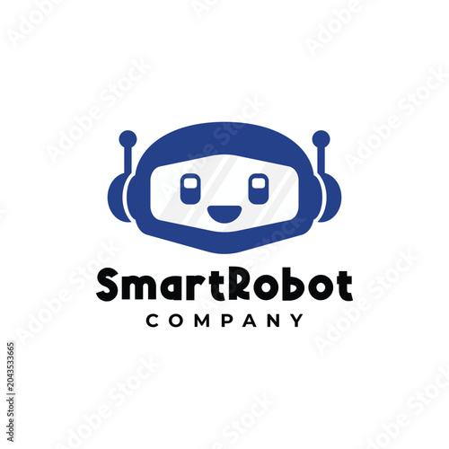 Smart Robotic Head Logo with Helmet for Kids Coding Education and AI Technology Learning Schoo