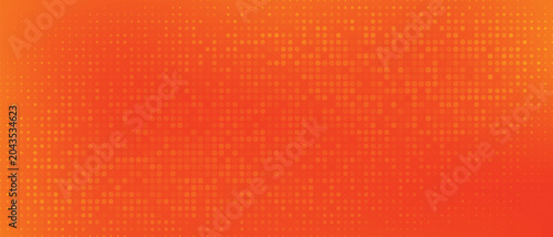 Modern Bright Orange Gradient Backdrop with Digital Pixels and Dots Matrix