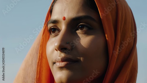 Young Indian Woman Portrait In Traditional Clothing