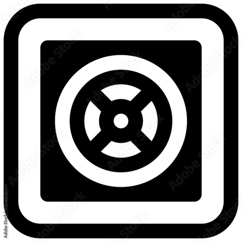 Canvastavla Heist. Outlined stroke vector icon with black-filled details.