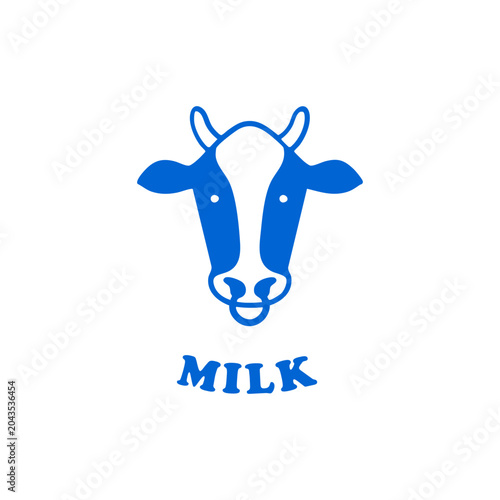 MILK　牛の青い文字入りアイコン
