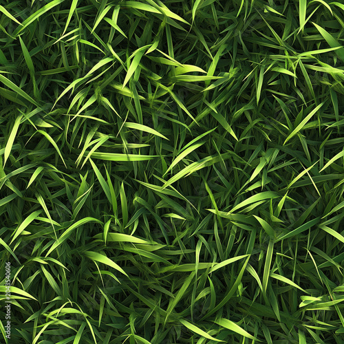 Seamless green grass texture background, lush meadow backdrop