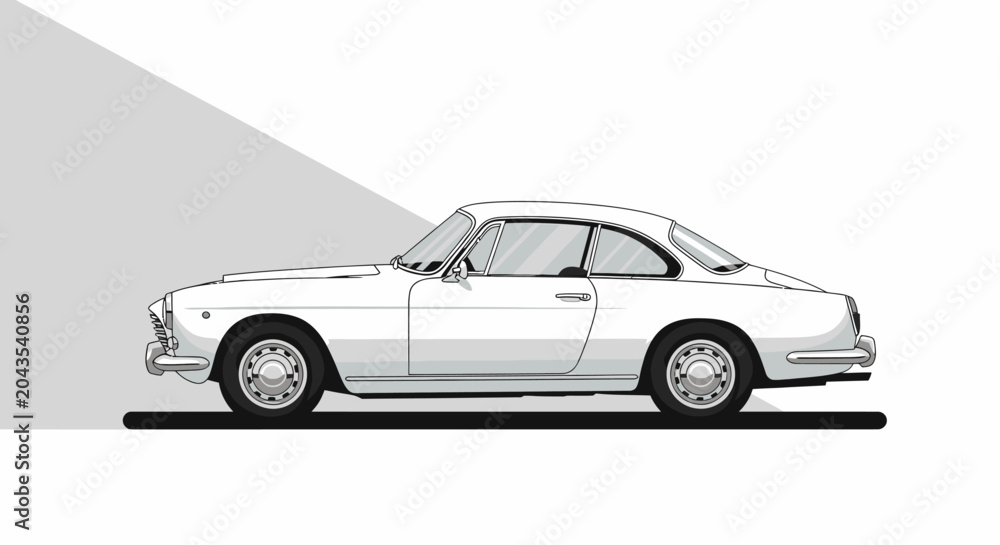 Obraz premium Vintage Silver Luxury Sports Car.