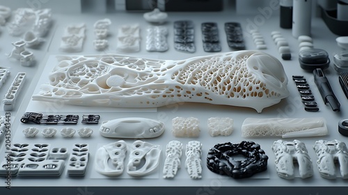 3D Printed Generative Design Parts on Workbench.
