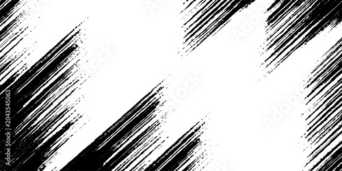 Photos Abstract brush strokes of black paint diagonally across a white background, creating a dynamic and artistic composition