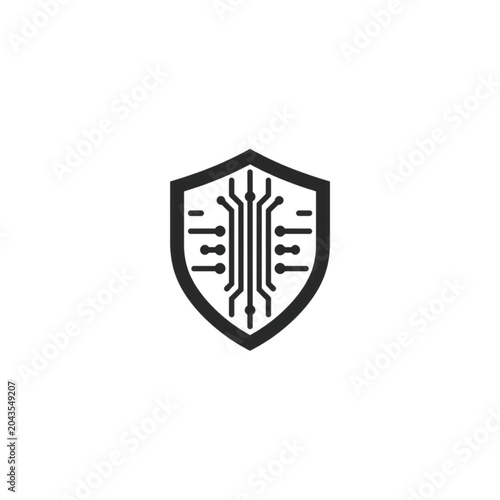 Digital Security Shield Icon Representing Cybersecurity and Data Protection