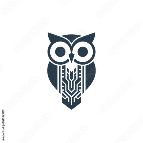 Wise Owl Icon - Symbolizing Knowledge and Technology